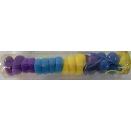 18 Pack New Hair Scrunchies Purple, Blue and Yellow