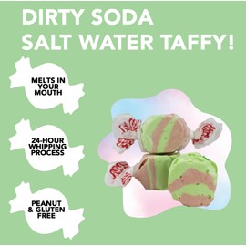 Taffy Town Saltwater Taffy - Dirty Soda | Gourmet | Nougat-Style Candy | Soft & Delicious | Summer Snack Treats | Party Good Candies | 2.5lbs