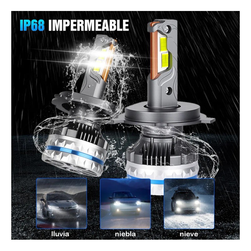 Kit De Faros H4 H11 H7 9005 9006 Luz Led