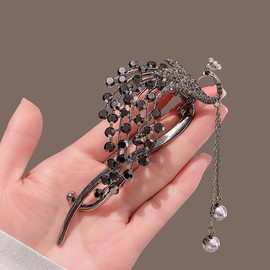 Uoocg Pack of 2 Dragonfly Clip Peacock Butterfly Hair Pin Rhinestone Tassel Hair Clip Clips Vintage Hair Accessory for Women Hair Clips Metal Hair Accessories for Girls