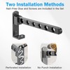 Pack of 2 Foldable Clothes Hooks, Aluminium Clothes Rail, Wall