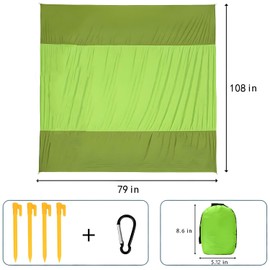 QC-FDC Manta De Playa para Camping,210 x 200 CM con 4 Ganchos Y Un Bolsillo De Almacenamiento,Lo Que Lo Hace Perfecto para Actividades Al Aire Libre,Viajes A La Playa Y Campamentos