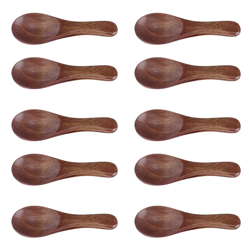 10pcs Small Wooden Spoons Cooking Condiments Spoons for Kitchen Seasoning