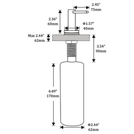Matte Black Kitchen Sink Soap Dispenser GAPPO Countertop Pump Hand Lotion Built in Bottle Upgrade Stainless Steel Screw