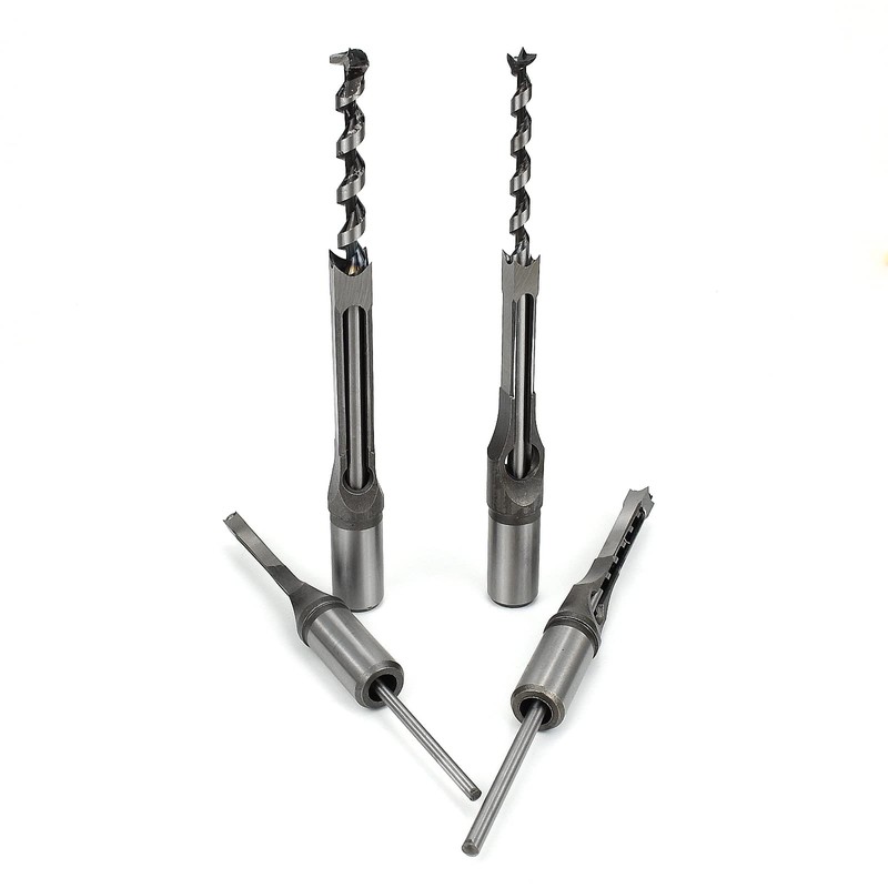 BIGP 4 Pieces Square Hole Drill Bit Square Mortising Drill