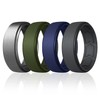 ROQ Breathable Silicone Wedding Bands for Men - Step Beveled