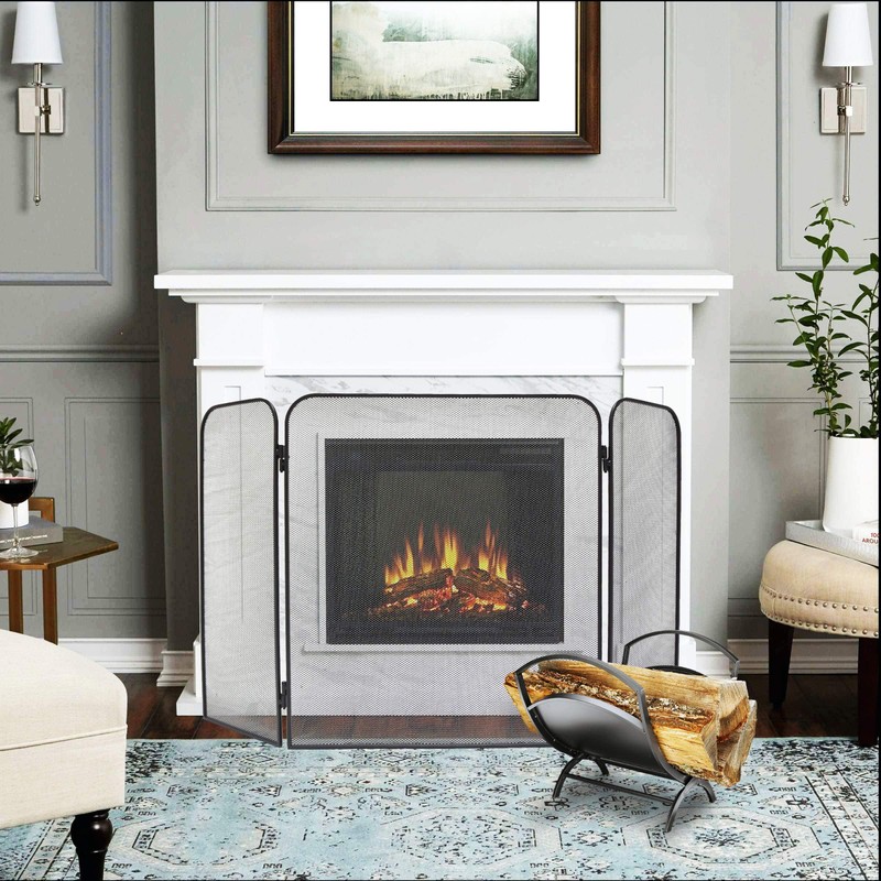 Fire Beauty 3-Panel Metal Fireplace Screen for Fireplace Fire Spark