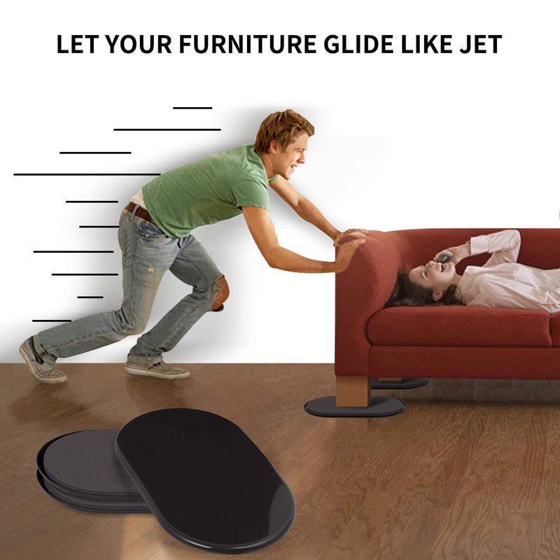 Ezprotekt Large Furniture Sliders for Carpet, 8 Pack 9 1/2"