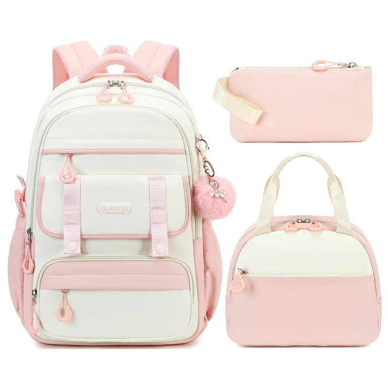School Backpack for Girls, 3PCS Laptop Backpack 15.6 Inch with
