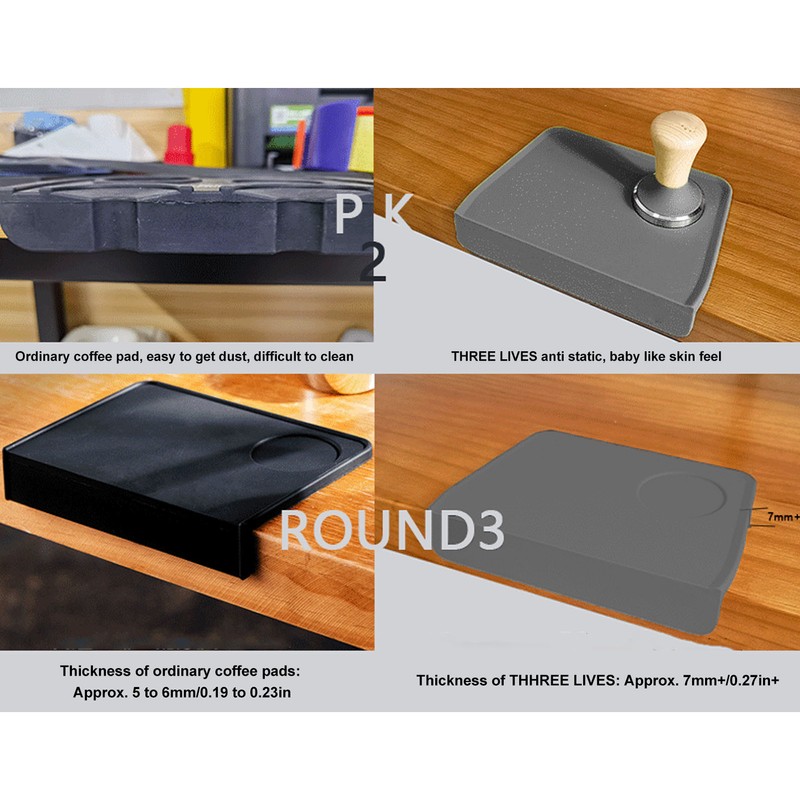 2Pcs Coffee Tamp Mat Integrated Silicone Coffee 90 Degree Corner