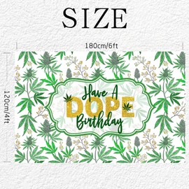 Have a Dope Birthday Backdrop, Weed Theme Birthday Party Decoration Supplies for Adults, 420 Birthday Photo Booth Props Background Banner 6x4ft