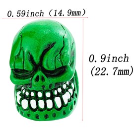 Abfer Skull Tire Valve Caps Car Air Stem Cap Wheel Tyre Cover Fit for Bikes Vehicle Truck Motorcycles (Green)