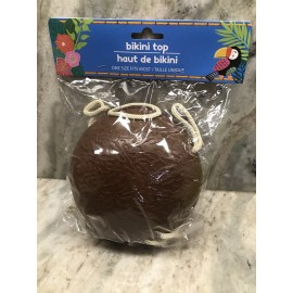 Shell Coconut Bikini Top Womens White Hawaiian Hula Suit Costume Top One Size