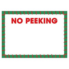 Caspari No Peeking Self -Adhesive Gift Tags - 12 Per Package