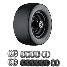 11x6.00-5 Flat Free Tire, Zero Turn Mower Front Tires with 3/4" or 5/8" and 1/2" Bearings, 5.2"- 8.3" Centered Hub, Load 400lbs, 11x6.00-5 Tires for Zero Turn Mower by Cubesprings - 1Pack