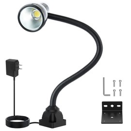 Flexible Work Light, 12W Machine Light, 1200 Lumen Flexible Work Light for Lathe milling Machine, Drilling Machine, Industrial Lighting, Workbench Lighting (1200LM Screw Mount Base)