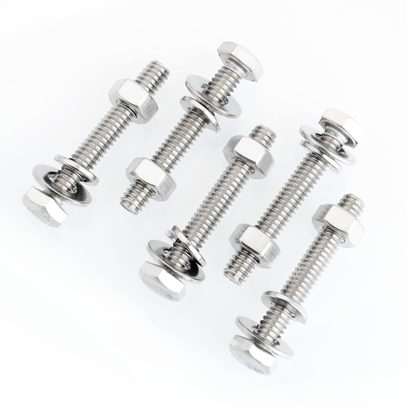 Mywish (10 Sets) 1/4-20x1-3/4 Hex Head Assorted Screws Nuts and