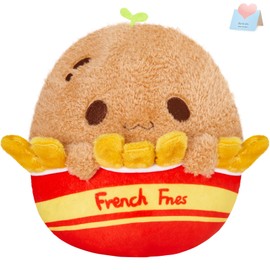 Athoinsu 9 Inch Stuffed Animal Potato Plush Toy Soft Stuffed Animal and French Fries Food Shaped Stuffed Cuddle Kawii Pillow Gifts for Kids Girls & Boys