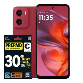 congstar Prepaid Bundle Prepaid L with Motorola Moto G05 64GB Red