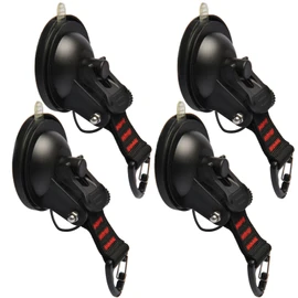 Heavy Duty Suction Cups Anchor with Hooks, Suction Cup Camping Tie Downs with Securing Hook ，Outdoor Strong Suction Cup Wall Anchor for RV Boat Window Camping Tarp Accessory,Car Side Awning(4 pcs)