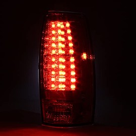 AKKON - For 07-13 Chevy Avalanche Pickup GMT800 Rear Smoke LED Tail Lights Brake Lamps Taillamps Replacement