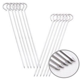 8 inch Barbecue Skewers Square Metal BBQ Sticks,HONSHEN 12Pack Stainless Steel Skewer,Kebob,kabob Sets for Grill Outings Cooking (BBQ Skewers Square 8inch-12p)