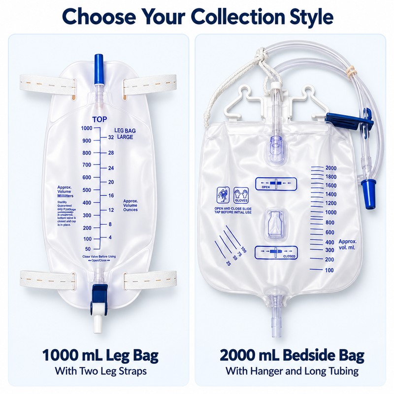 Leg Drainage Bag for Fluid Collection – Anti-Backflow Design for
