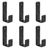 MOROBOR 6 x PVC Coated Bed Ladder Hooks Black Iron
