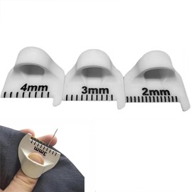 Wooden Sewing Needle Gauge Measuring Tool - Finger Ruler Sewing Template for Equal Stitches (3-Pack - 2/3/4mm) - Leather Stitching Kit - DIY Stitching Guide Tool for Quilting - Sewing Accessories (gray)