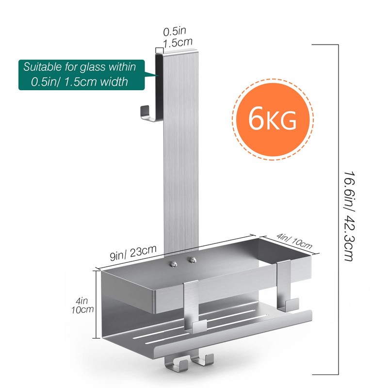Emibele Over The Door Shower Caddy, 304 Stainless Steel Hanging