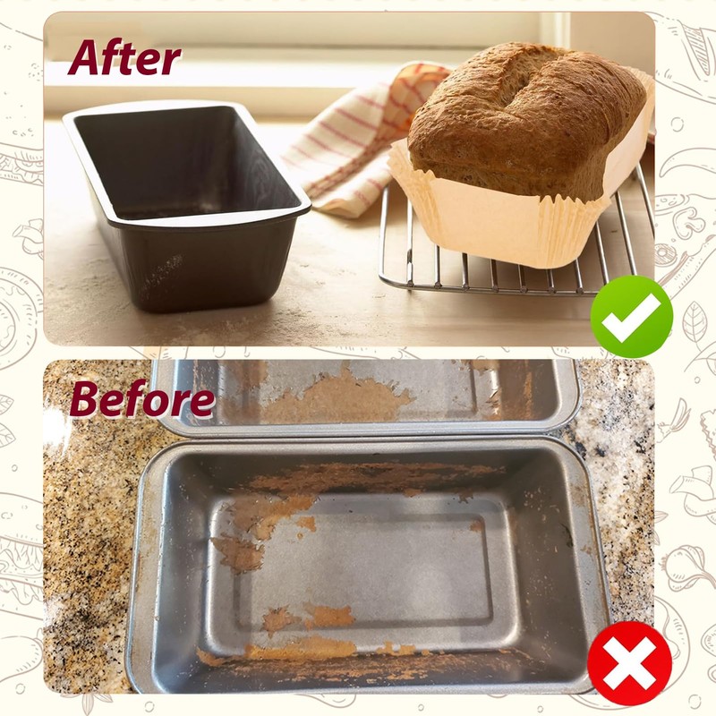 ZOWVAAM Loaf Pan Liners, 2lb Loaf Pan Parchment Liners for