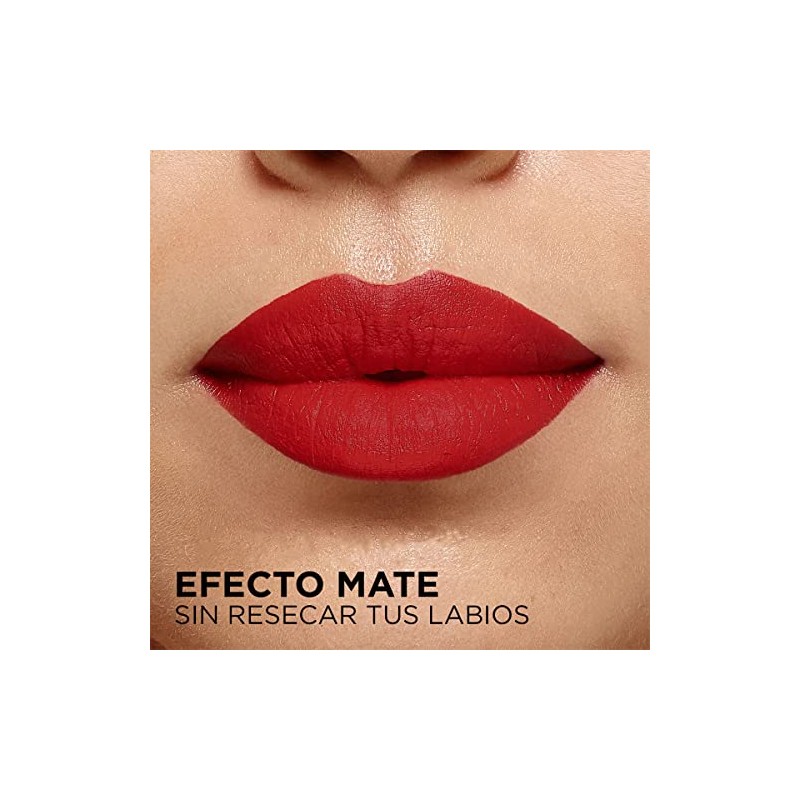 L'Oreal Paris, Labial En Barra Mate Con Ácido Hialurónico, Color