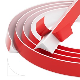 Conwang 590" Flexible L-Shaped Quarter Round,Bendable Trim Molding,Double-Sided Self Adhesive Peel and Stick Silicone Trim for Floor Edge,Wall Corner,Stairs,Cabinet and Tub Edge,0.6"(W)×0.6"(H),White