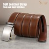 JASGOOD Men Leather Ratchet Belt with Adjustable Automatic Slide Buckle