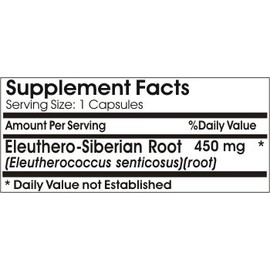 Naturetition Supplements Eleuthero-Siberian Root 450mg ~ 100 Capsules - No Additives