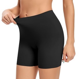 Seamless Shaping Boyshorts Panties for Women Tummy Control Shapewear Under Dress Slip Shorts Underwear (Long Black-2,L)