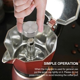 Uadme 2Pcs Moka Coffee Pot Cover, Safe Stainless Steel Moka Coffee Pot Cover Rust Proof Splash Cap for Moka Pot Essential Accessory for Mess Brewing in Home and Coffee Shop