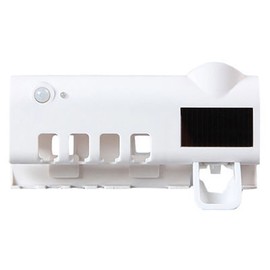 UV Toothbrush Holder with 1200mAh Battery Smart Induction Wall Mount Toothbrush Rack USB Charging White