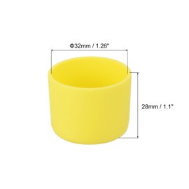 uxcell 8Pcs Chair Leg Tips Caps, 1-1/4" Inner Diameter PVC Non-Slip Feet End Caps Cover, Round Chair Leg Floor Protectors for Furniture, Yellow