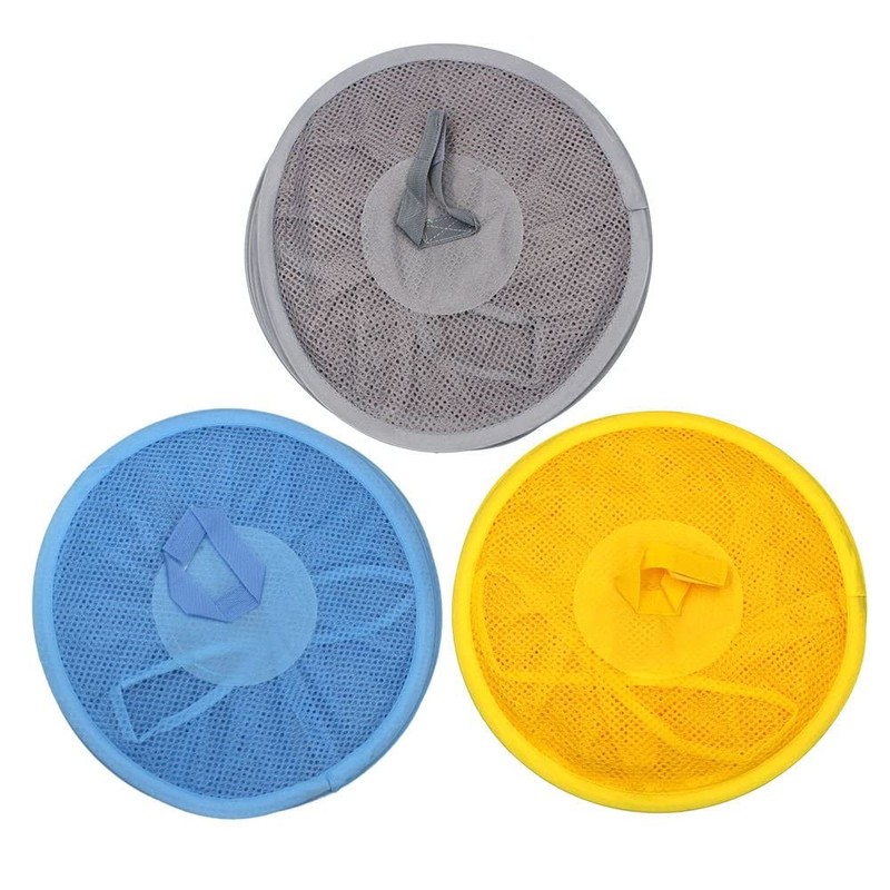 3 Pcs Hanging Mesh Space Foldable 3 Compartments Storage Basket