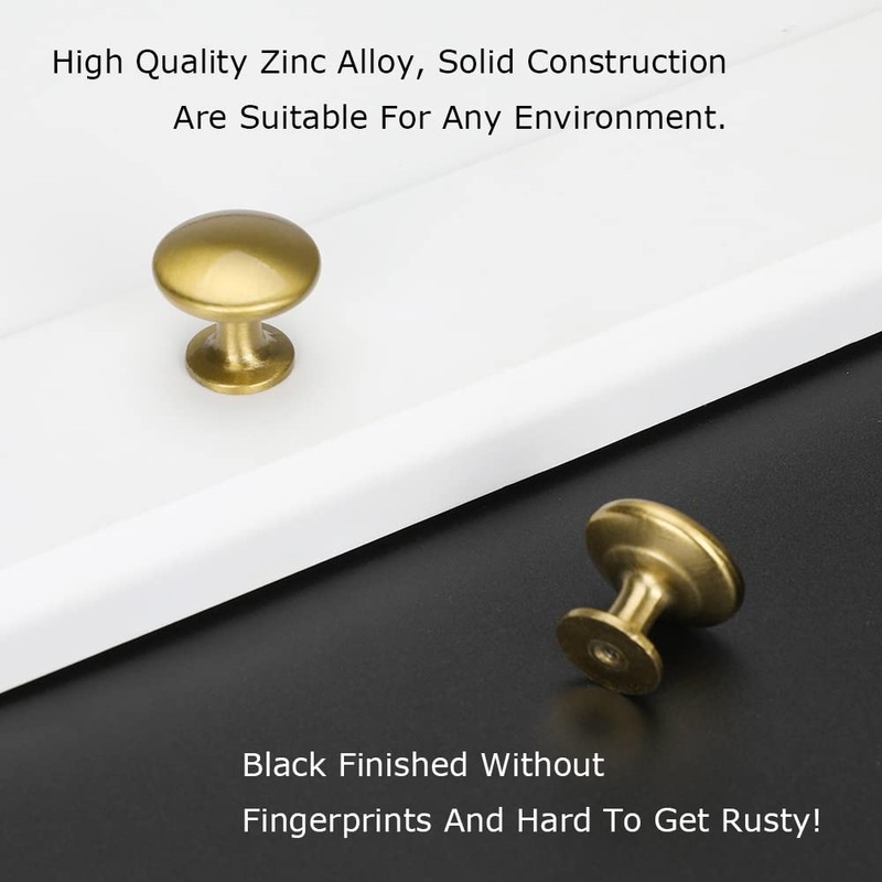 LONTAN Pack of 10 Furniture Knobs, Gold Kitchen Knobs, Gold