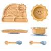 Bamboo Suction Plates Bowls Set for Baby Toddler - Includes