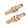 2 Pcs Brass Straight Barbed Hose Fitting Bulkhead Coupler Connector