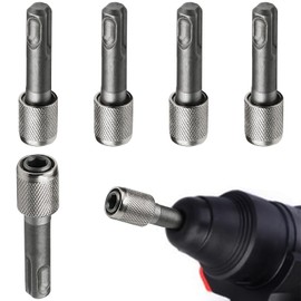 Drill Chuck Adapter (5-Piece Set) Drill Brass Chuck for Electric Hammer Adapters, Hex Shank Adapter for Round Shanks, Electric Grinding Drill, Includes Knurled, Electric Screwdriver, Impact