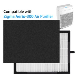 Replacement HEPA Filter Compatible with Zigma Aerio-300 Air Purifier, 1 High-Efficiency HEPA Filters + 1 Carbon Pre-Filters