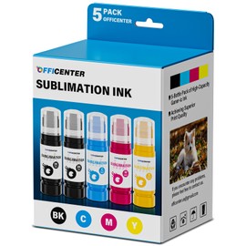 OFFICENTER Sublimation Ink Compatible for Ecotank ET-2800 ET-2803 ET-2840 ET-4700 ET-4800 ET-2400 ET-2720 ET-2750 ET-2760 Inkjet Printers Sublimation Ink for Heat Press Transfer on Mugs T-Shirts