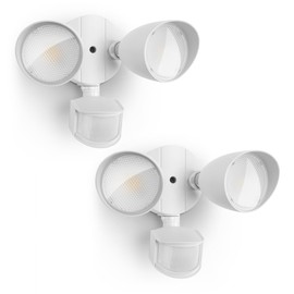 UME 2 Pack 32W 3500 Lumen LED Security Lights Motion Sensor Light Outdoor, 5000K Daylight, IP65 Waterproof, Dusk to Dawn, Motion Detector Flood Light for Garage, Yard, Porch-White