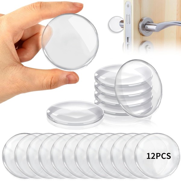 ZAKASEA 12Piezas Protector de Pared de Silicona, Auto-Adhesivo para la