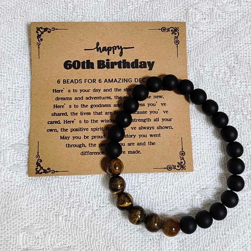 60th Birthday Gifts Bracelet for Men - Natural Stone Bracelets