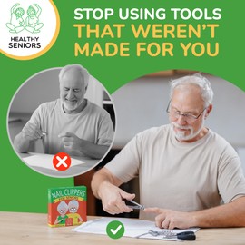 Toenail Clippers for Seniors Thick Toenails - 4-Piece Heavy Duty Nail Clipper Set with Podiatrist Grade Tools, Wide Jaw and Rotating Head Clippers for Elderly Adults